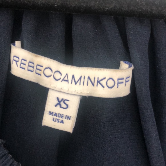 Rebecca Monkoff ruffle navy blouse - Picture 2 of 3